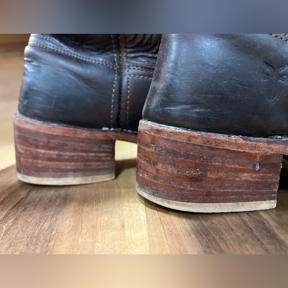 Frye Campus Boots, Brown Leather Heeled Boots - Picture 14 of 16